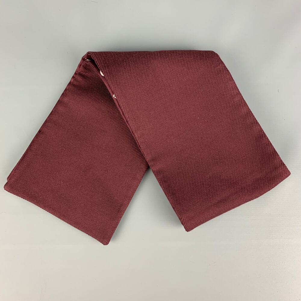 BURBERRY PRORSUM Burgundy White Heart Silk Wool Scarf - Picture 2 of 4